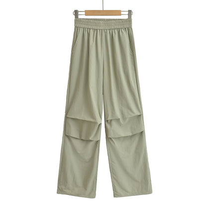 Thin quick drying pleated work pants for women