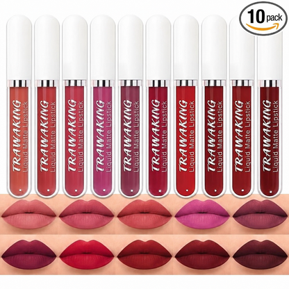10 Shade Matte Lip Kit 💋 Bold & Vibrant Colors