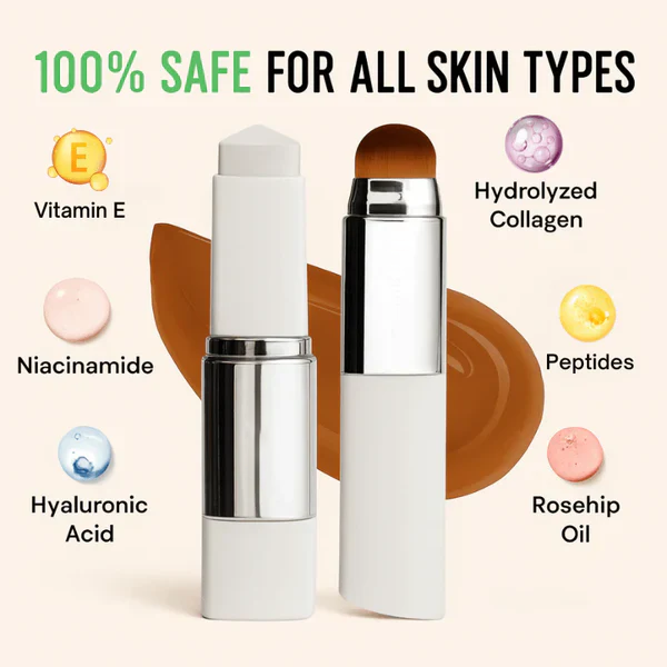 Korean Color-Changing Foundation Stick – One Swipe, Perfect Match