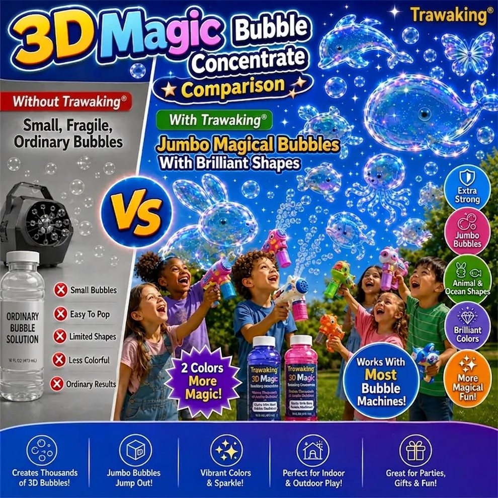 Children amazed by 3D animal shaped bubbles