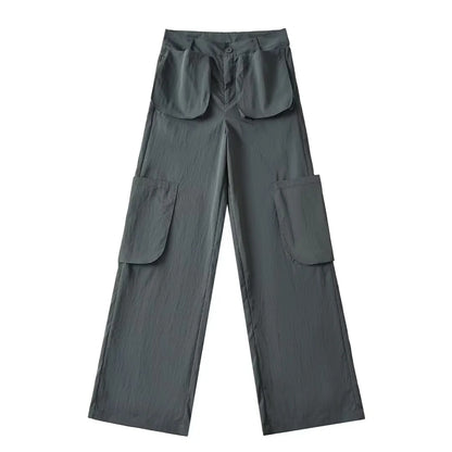 Low waisted multi pocket work pants