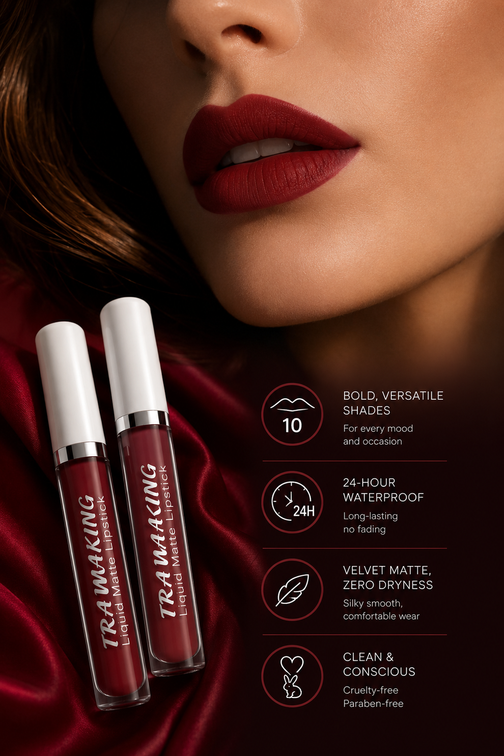 Trawaking Liquid Matte Lipstick features