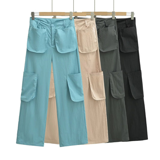 Low waisted multi pocket work pants