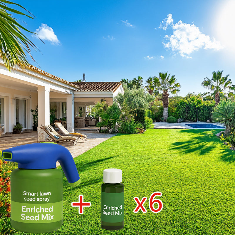 All-in-One Lawn Repair Spray Kit | Grass Seed & Fertilizer Solution — Thicker, Greener Results in Days