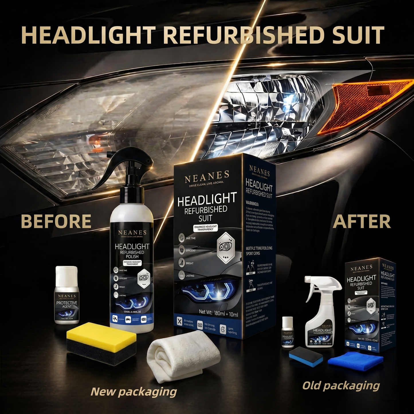 🔥Last Day 70% OFF-✨Headlight Restorer-Wipe Away Years of Yellow & Haze!