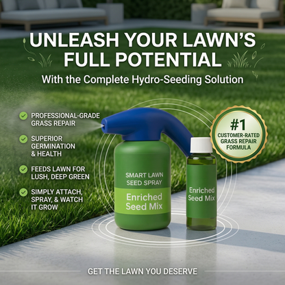 All-in-One Lawn Repair Spray Kit | Grass Seed & Fertilizer Solution — Thicker, Greener Results in Days