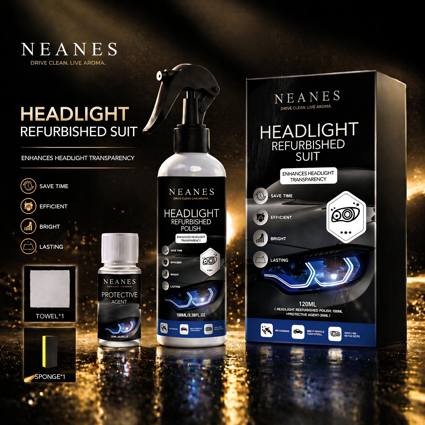 🔥Last Day 70% OFF-✨Headlight Restorer-Wipe Away Years of Yellow & Haze!