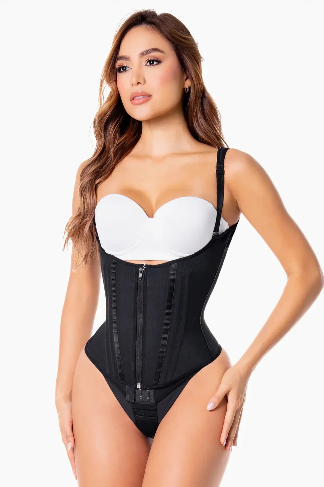 Double-Compression Waist-Training Thong Bodysuit