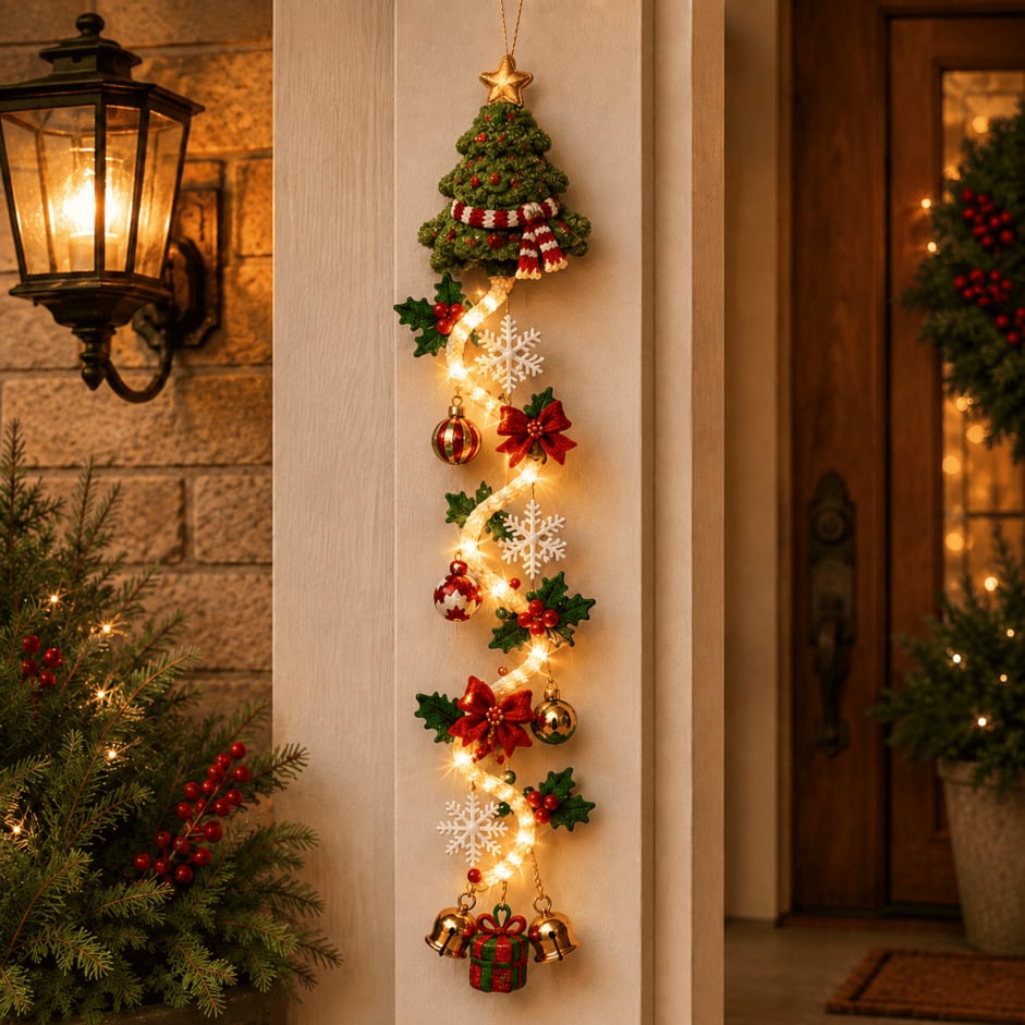 ⏳ Last day! 49% OFF✨ – 🎅MerryCascade Glowing Christmas Door Hanger